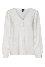 VMMIRA L/S DETAIL BUTTON TOP EXP GA - ΛΕΥΚΟ