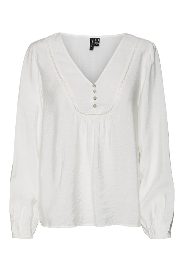 VMMIRA L/S DETAIL BUTTON TOP EXP GA - ΛΕΥΚΟ