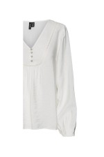 VMMIRA L/S DETAIL BUTTON TOP EXP GA - ΛΕΥΚΟ