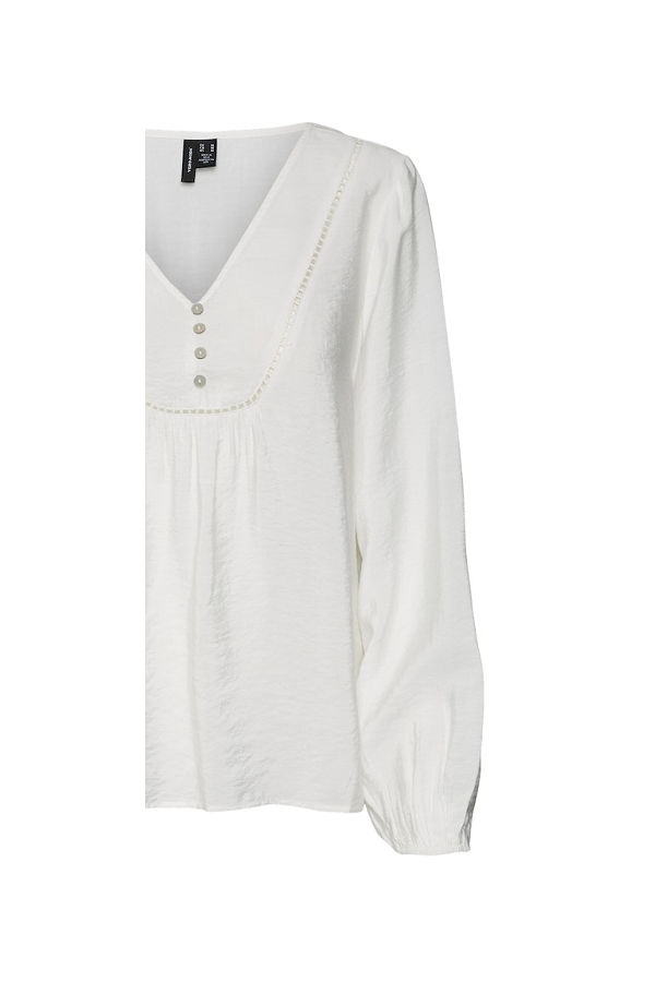 VMMIRA L/S DETAIL BUTTON TOP EXP GA - ΛΕΥΚΟ