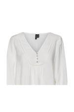 VMMIRA L/S DETAIL BUTTON TOP EXP GA - ΛΕΥΚΟ