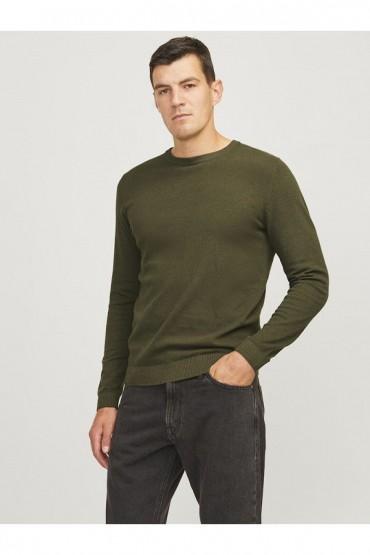 JREBCALLUM KNIT CREW NECK NOOS - ΧΑΚΙ