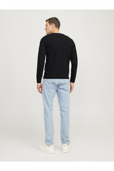 JREBCALLUM KNIT CREW NECK NOOS - ΜΑΥΡΟ