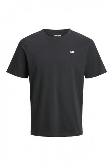 JREBREBEL LOGO TEE SS CREW NECK NOOS - ΜΑΥΡΟ