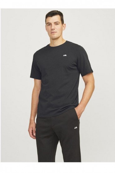 JREBREBEL LOGO TEE SS CREW NECK NOOS - ΜΑΥΡΟ