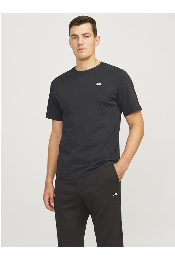 JREBREBEL LOGO TEE SS CREW NECK NOOS - ΜΑΥΡΟ
