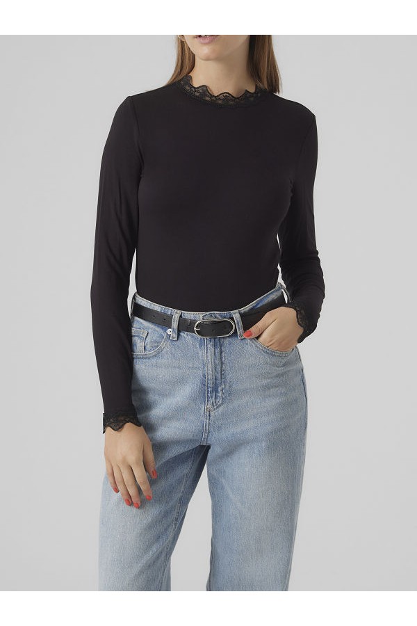 VMROSA LS HIGHNECK TOP GA JRS NOOS - ΜΑΥΡΟ