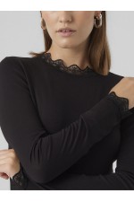 VMROSA LS HIGHNECK TOP GA JRS NOOS - ΜΑΥΡΟ