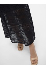 VMHONEY LACE SL 7/8 DRESS WVN GA - ΜΑΥΡΟ