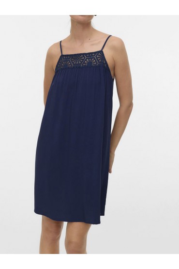 VMGRACE SHORT SINGLET DRESS WVN GA - ΜΠΛΕ