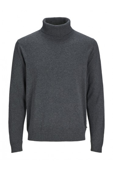 JJEBASIC KNIT ROLL NECK NOOS - ΓΚΡΙ