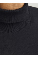 JJEBASIC KNIT ROLL NECK NOOS - ΜΑΥΡΟ