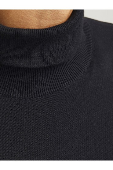 JJEBASIC KNIT ROLL NECK NOOS - ΜΑΥΡΟ