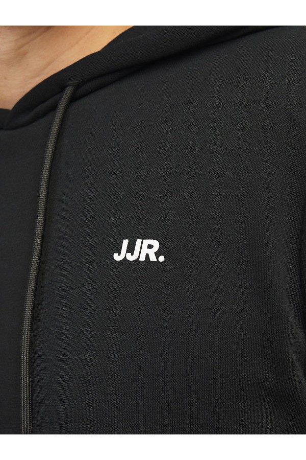 JREBREBEL LOGO SWEAT HOOD NOOS - ΜΑΥΡΟ