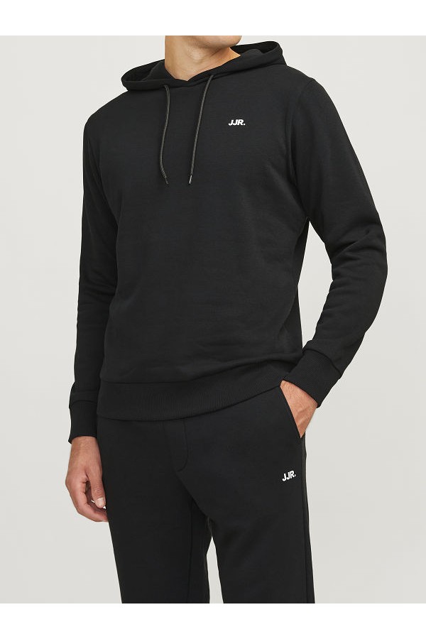 JREBREBEL LOGO SWEAT HOOD NOOS - ΜΑΥΡΟ