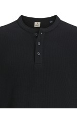 JPRBLUTYRELL LS HENLEY TEE - ΜΑΥΡΟ