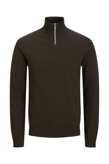 JREBCALLUM KNIT HALF ZIP SN - ΚΑΦΕ