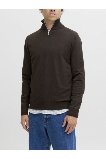 JREBCALLUM KNIT HALF ZIP SN - ΚΑΦΕ