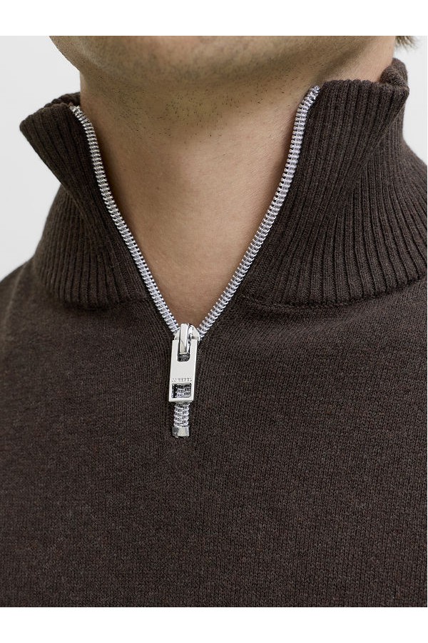 JREBCALLUM KNIT HALF ZIP SN - ΚΑΦΕ
