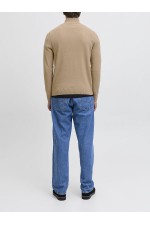 JREBCALLUM KNIT HALF ZIP SN - ΜΠΕΖ