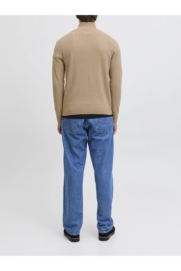 JREBCALLUM KNIT HALF ZIP SN - ΜΠΕΖ