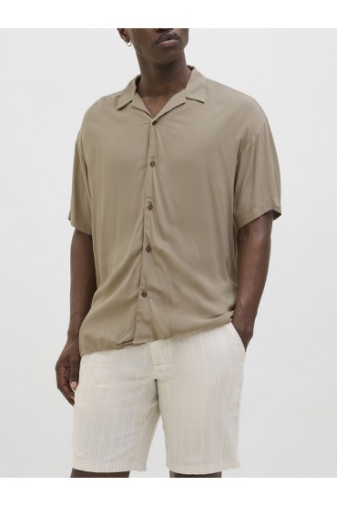 JJEJEFF SOLID RESORT SHIRT S/S SN - ΜΠΕΖ