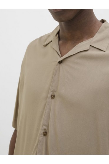JJEJEFF SOLID RESORT SHIRT S/S SN - ΜΠΕΖ