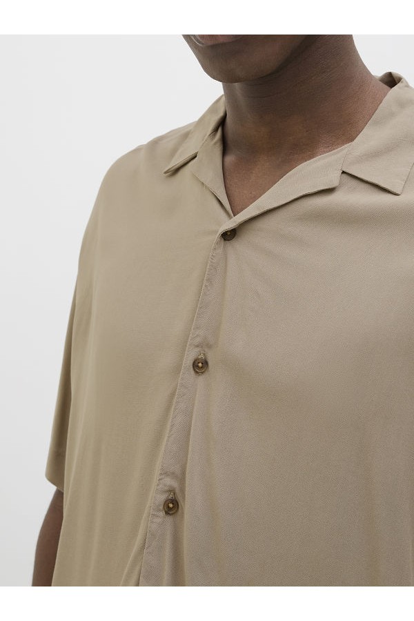 JJEJEFF SOLID RESORT SHIRT S/S SN - ΜΠΕΖ