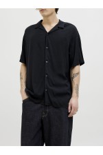 JJEJEFF SOLID RESORT SHIRT S/S SN - ΜΑΥΡΟ