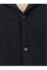 JJEJEFF SOLID RESORT SHIRT S/S SN - ΜΑΥΡΟ