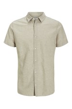 JJEBREEZE LINEN BLEND SHIRTSS SN - ΜΠΕΖ