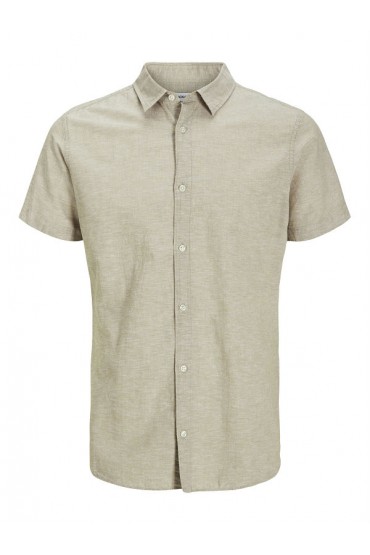 JJEBREEZE LINEN BLEND SHIRTSS SN - ΜΠΕΖ