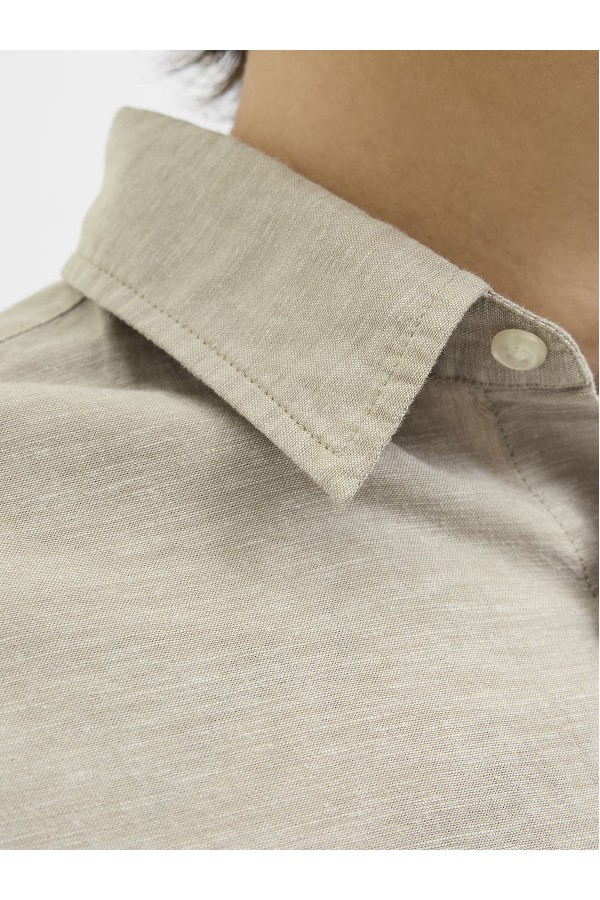 JJEBREEZE LINEN BLEND SHIRTSS SN - ΜΠΕΖ