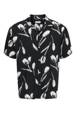 JJEJEFF CHARGE RESORT SHIRT SS SN - ΜΑΥΡΟ