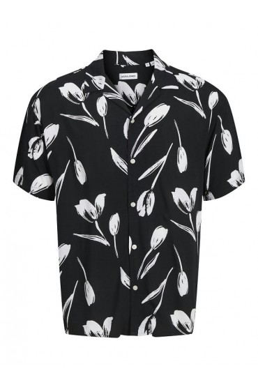JJEJEFF CHARGE RESORT SHIRT SS SN - ΜΑΥΡΟ