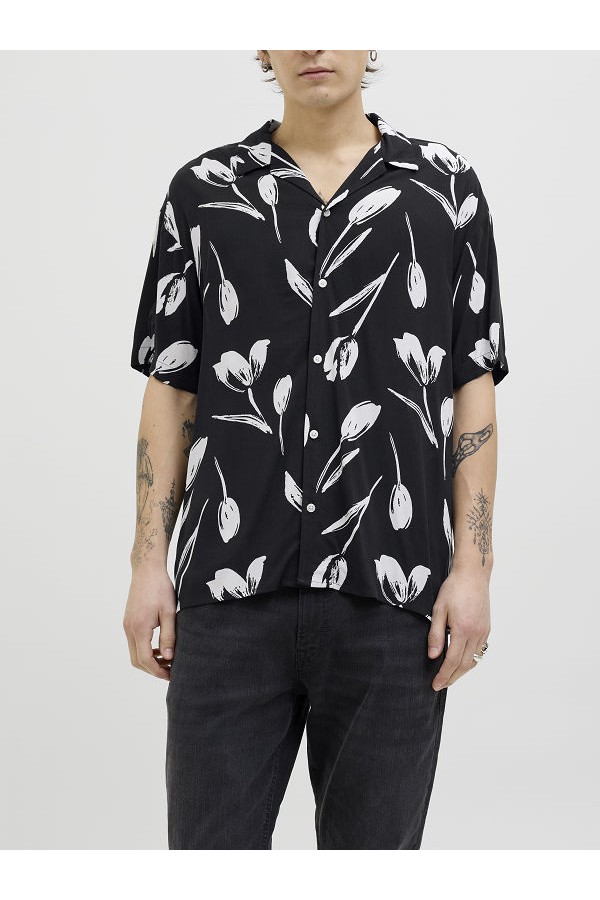 JJEJEFF CHARGE RESORT SHIRT SS SN - ΜΑΥΡΟ