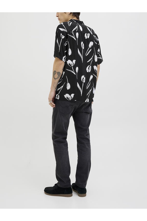 JJEJEFF CHARGE RESORT SHIRT SS SN - ΜΑΥΡΟ