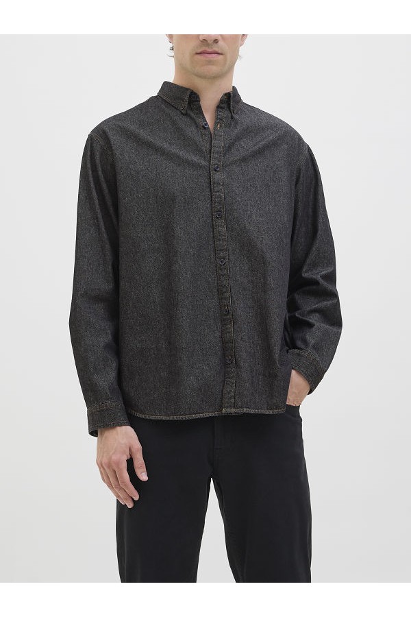 JREBAVAN SHIRT LS - ΜΑΥΡΟ