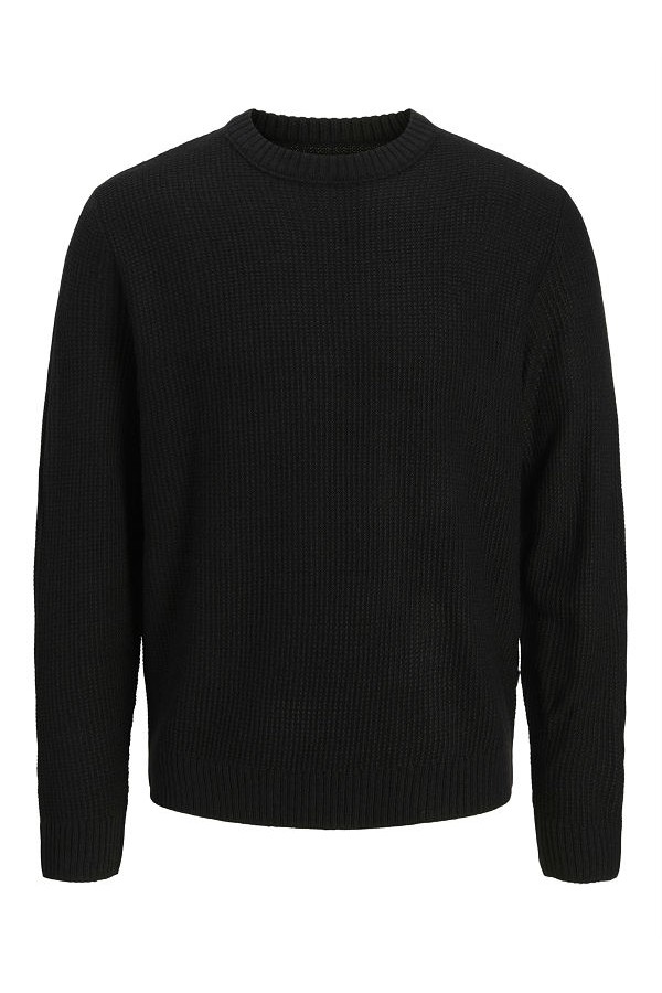 JJROY KNIT CREW NECK AW25 - ΜΑΥΡΟ