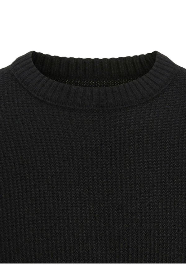 JJROY KNIT CREW NECK AW25 - ΜΑΥΡΟ