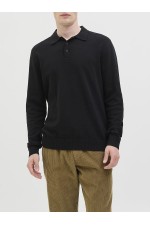 JREBCALLUM KNIT POLO NECK LS - ΜΑΥΡΟ