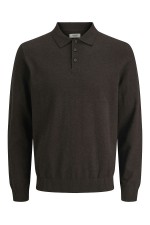 JREBCALLUM KNIT POLO NECK LS - ΚΑΦΕ