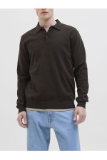 JREBCALLUM KNIT POLO NECK LS - ΚΑΦΕ
