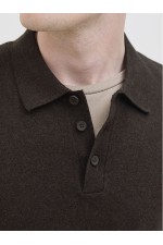 JREBCALLUM KNIT POLO NECK LS - ΚΑΦΕ