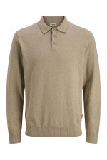 JREBCALLUM KNIT POLO NECK LS - ΜΠΕΖ