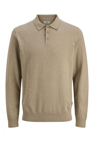 JREBCALLUM KNIT POLO NECK LS - ΜΠΕΖ
