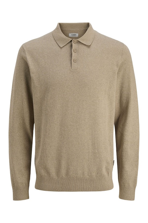 JREBCALLUM KNIT POLO NECK LS - ΜΠΕΖ