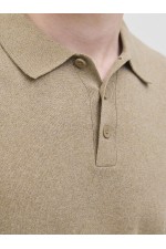 JREBCALLUM KNIT POLO NECK LS - ΜΠΕΖ
