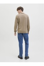 JREBCALLUM KNIT POLO NECK LS - ΜΠΕΖ