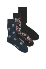 JACMURPHY SKULL SOCKS 3 PACK - ΜΑΥΡΟ